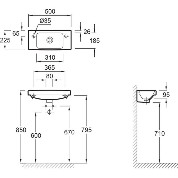 Раковина подвесная Jacob Delafon Odeon Up 50 см E4701-00 фото 2