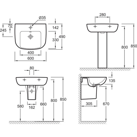Раковина подвесная Jacob Delafon Odeon Up 60 см E4736-00 фото 9