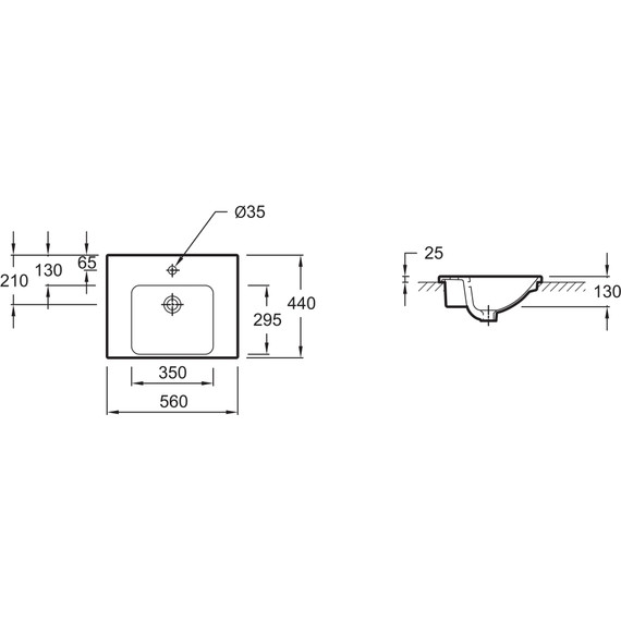 Раковина врезная на столешницу Jacob Delafon Odeon Up 56 см E4756-00 фото 2