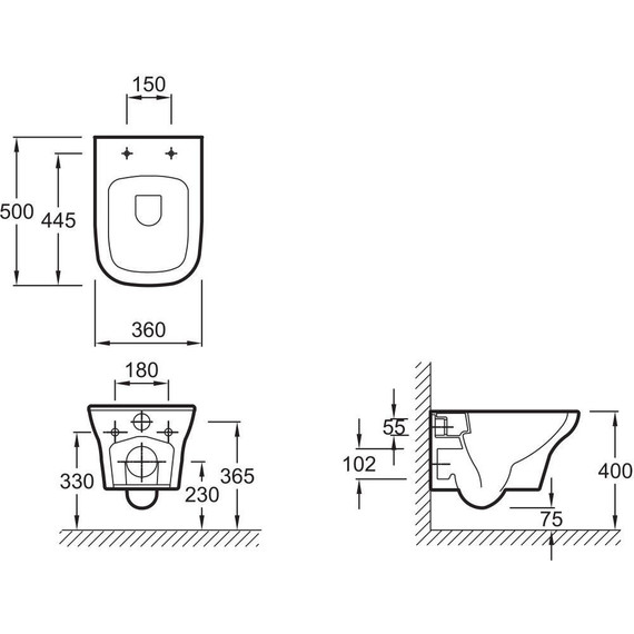 Унитаз подвесной безободковый Jacob Delafon Vox EDM102-00 - 6 Унитаз подвесной безободковый Jacob Delafon Vox EDM102-00 фото 6