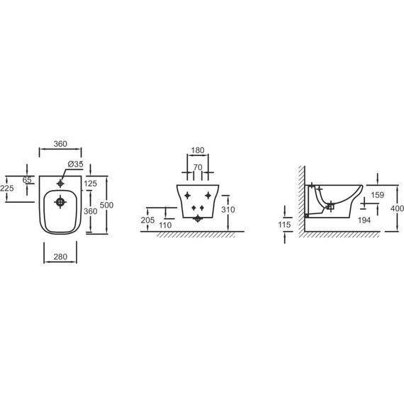 Биде подвесное Jacob Delafon Vox EME0002-00 фото 3