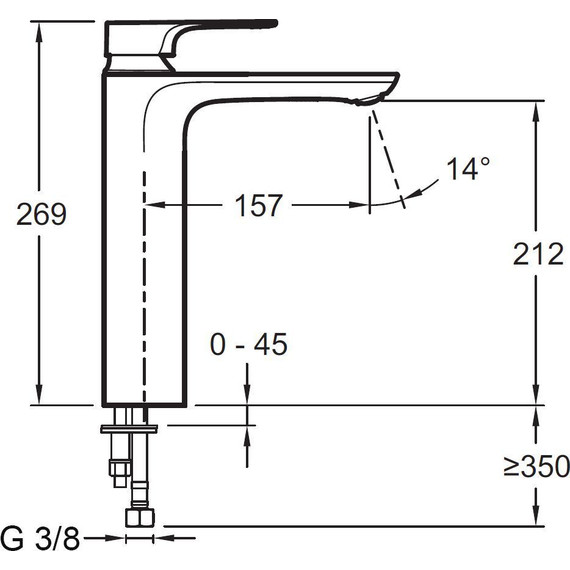 Смеситель для умывальника высокий Jacob Delafon Aleo+ E72336-CP фото 11