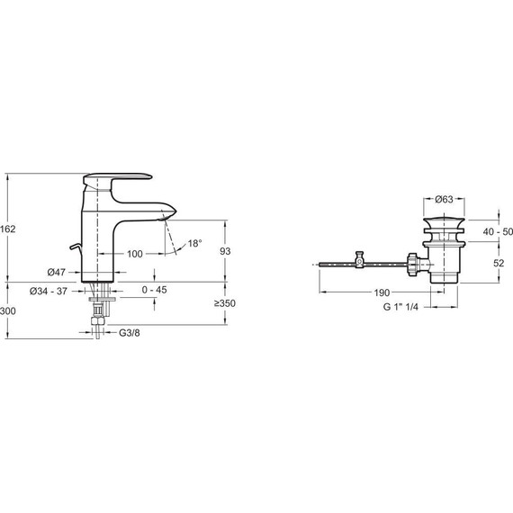 Смеситель для умывальника Jacob Delafon Kumin E98827-CP - 8 Смеситель для умывальника Jacob Delafon Kumin E98827-CP фото 8