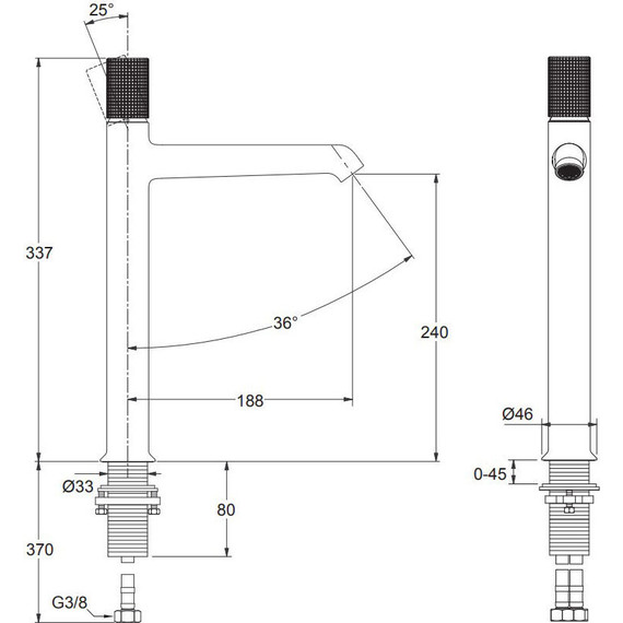 Смеситель для умывальника высокий Jacob Delafon Rivoli E24168-CP фото 3