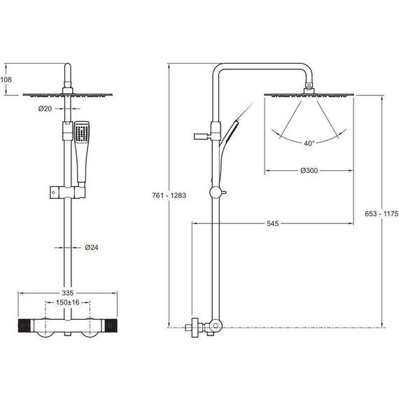 Душевая стойка с термостатом Jacob Delafon Rivoli E26587-CP - 3 Душевая стойка с термостатом Jacob Delafon Rivoli E26587-CP фото 3