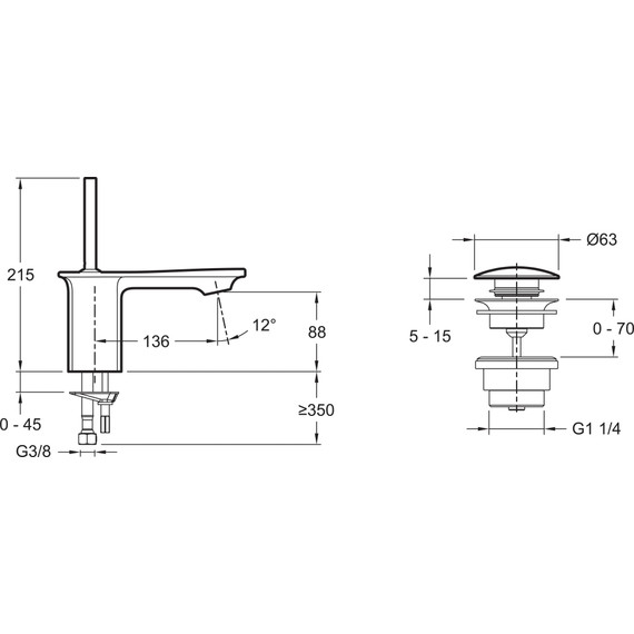 Смеситель для раковины Jacob Delafon Stance E14760-CP - 12 Смеситель для раковины Jacob Delafon Stance E14760-CP фото 12