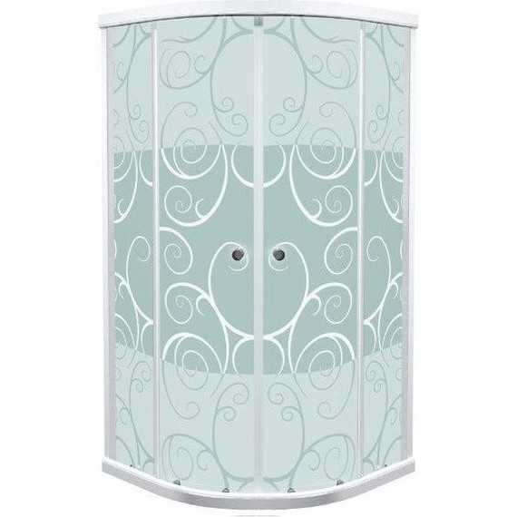 Душевое ограждение Triton Стандарт узоры 90х90х174 см, белый/узор фото 3