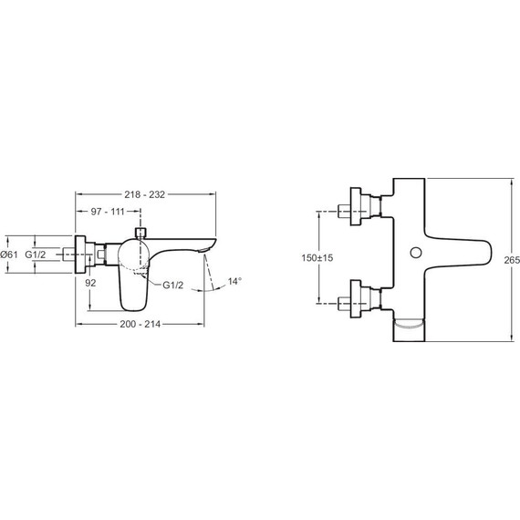 Смеситель для ванны Jacob Delafon Aleo E72282-CP - 4 Смеситель для ванны Jacob Delafon Aleo E72282-CP фото 4