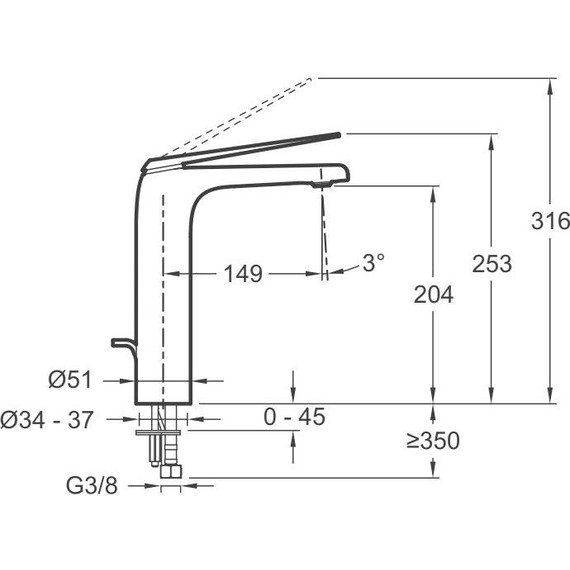 Смеситель для раковины высокий Jacob Delafon Avid E97347-ND-CP фото 2