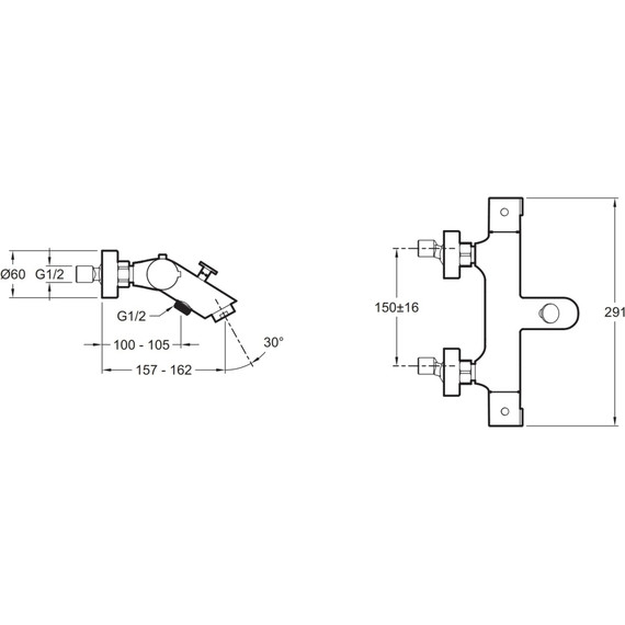 Смеситель для ванны с термостатом Jacob Delafon Brive E24335-CP - 4 Смеситель для ванны с термостатом Jacob Delafon Brive E24335-CP фото 4