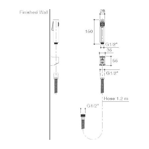 Гигиенический душ Jacob Delafon Cuff E98100-CP фото 2
