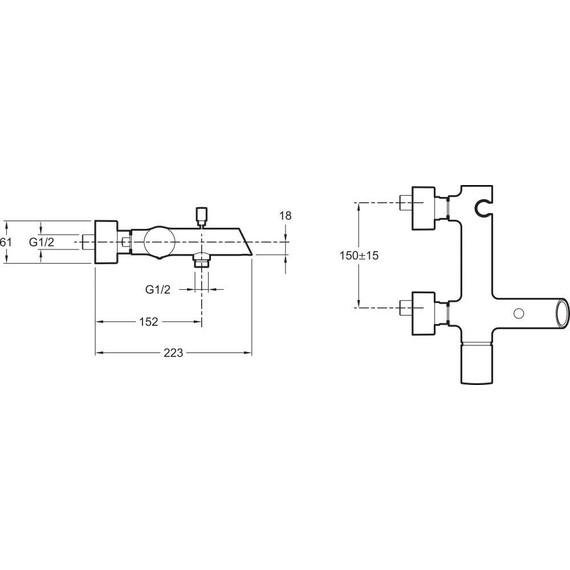 Смеситель для ванны Jacob Delafon Toobi E8963-CP - 6 Смеситель для ванны Jacob Delafon Toobi E8963-CP фото 6