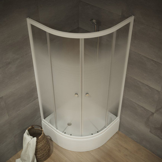 Душевое ограждение Triton Лайт В 100х100 см, белый/матовое фото 3