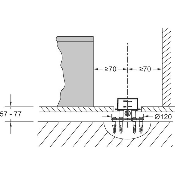 Скрытая часть для напольного смесителя Jacob Delafon 97906D-NF фото 3
