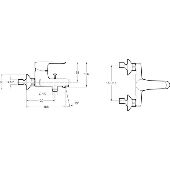 Смеситель для ванны Jacob Delafon July E16033-4-CP - 4 Смеситель для ванны Jacob Delafon July E16033-4-CP фото 4