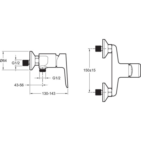 Смеситель для душа Jacob Delafon Oscar E29843-CP фото 3