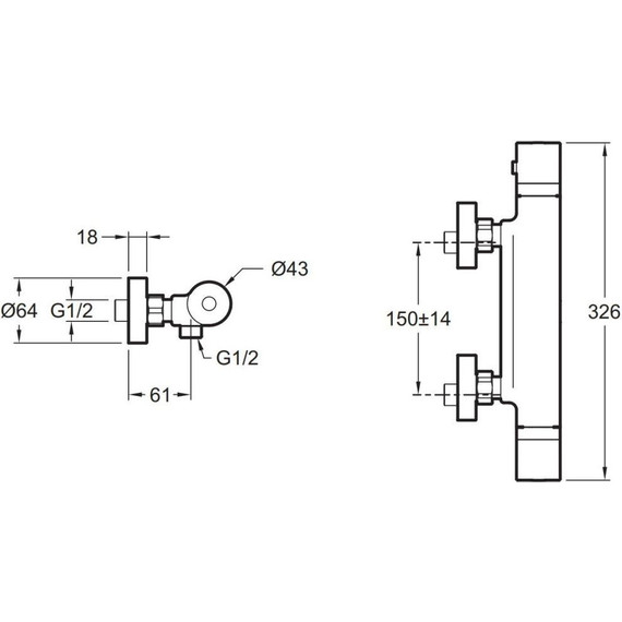Смеситель для душа с термостатом Jacob Delafon Rivoli E24324-CP фото 3