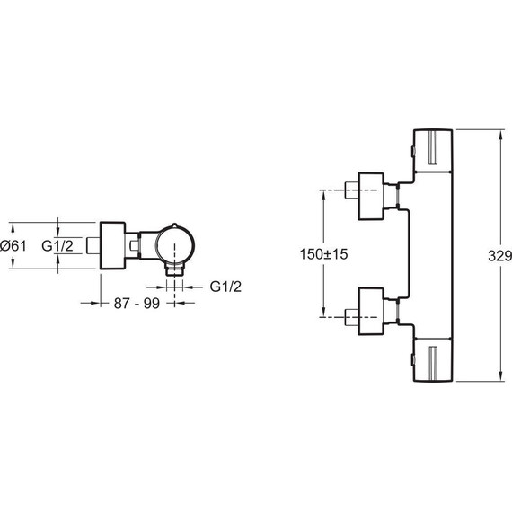 Смеситель для душа с термостатом Jacob Delafon Toobi E8991-CP фото 3