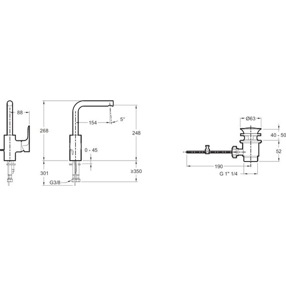 Смеситель для раковины Jacob Delafon Aleo E72278-CP фото 5