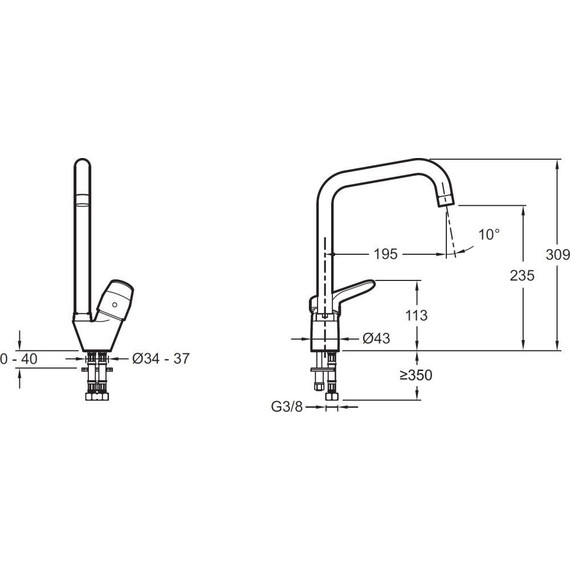 Смеситель для кухни Jacob Delafon Brive E75770-CP фото 3