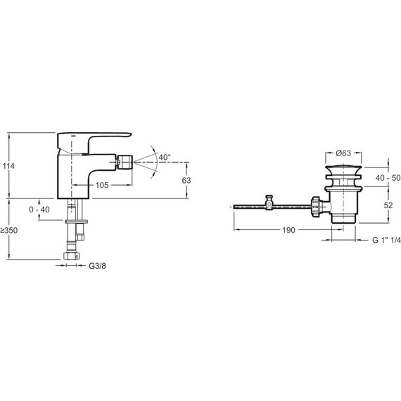 Смеситель для биде Jacob Delafon July E16028-4-CP фото 2