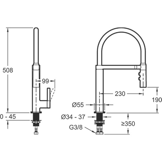 Смеситель для кухни Jacob Delafon Raphael E23311-CP, хром/черный фото 4