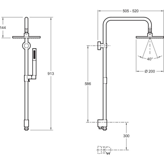 Душевая стойка Jacob Delafon Eo E11715-CP - 5 Душевая стойка Jacob Delafon Eo E11715-CP фото 5