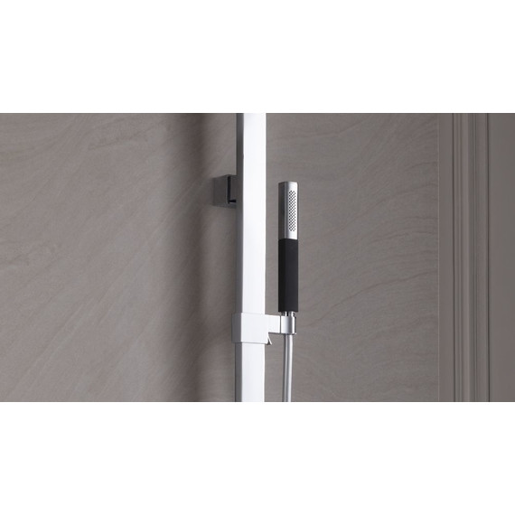 Ручной душ Jacob Delafon Shift Square E14788-CP, хром/черный фото 3