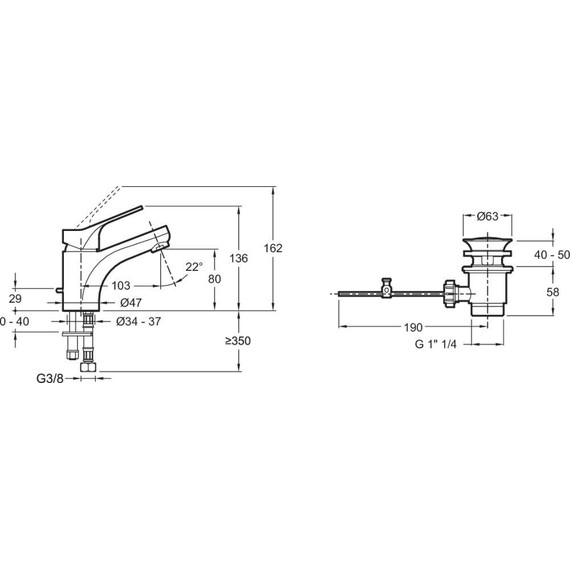 Набор смесителей 3 в 1 для ванны с коротким изливом Jacob Delafon Brive E78121-CP фото 5