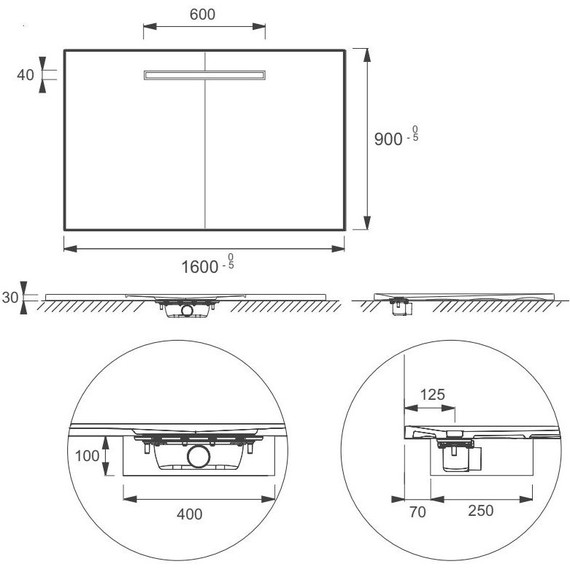 Каменный поддон Jacob Delafon Surface 160х90 см E62632-SS2 фото 3