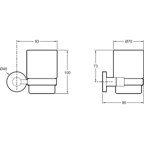 Стакан для зубных щеток Jacob Delafon Eo E77825-CP - 2 Стакан для зубных щеток Jacob Delafon Eo E77825-CP фото 2