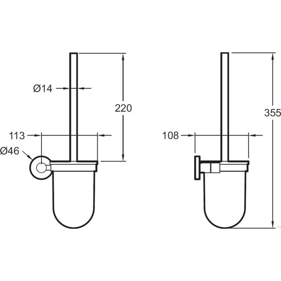 Ёршик для унитаза Jacob Delafon Eo E77830-CP - 2 Ёршик для унитаза Jacob Delafon Eo E77830-CP фото 2