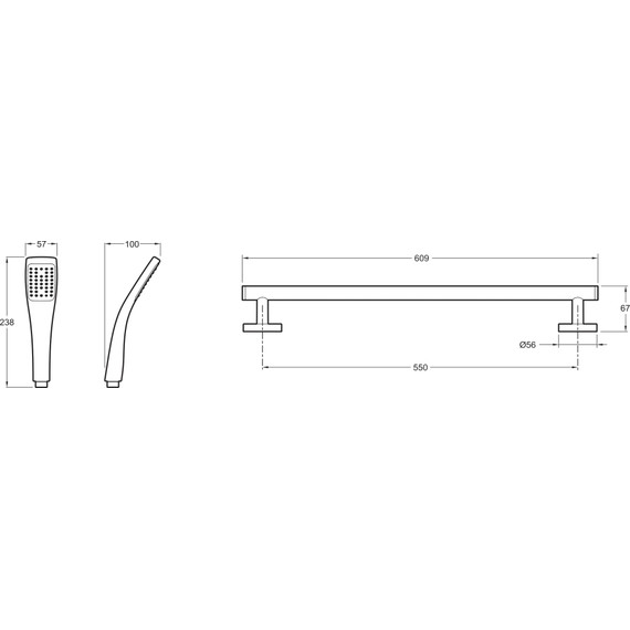 Душевой гарнитур Jacob Delafon Eo E99938-CP фото 2