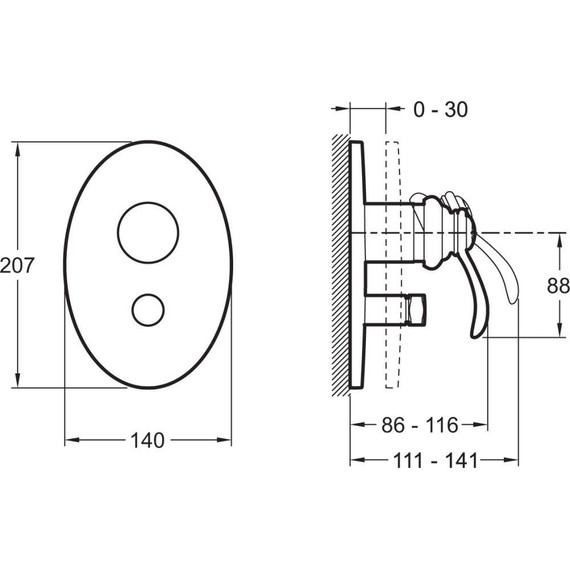 Смеситель для ванны Jacob Delafon Fairfax E98722-CP фото 2