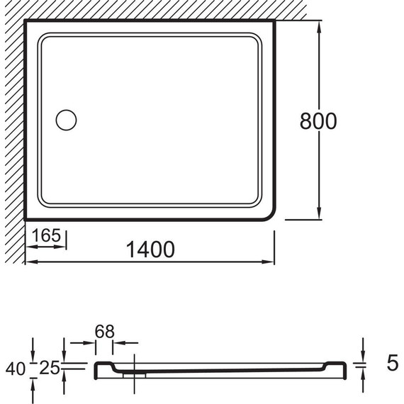 Акриловый поддон Jacob Delafon Flight 140х80 см E62453-00 фото 9