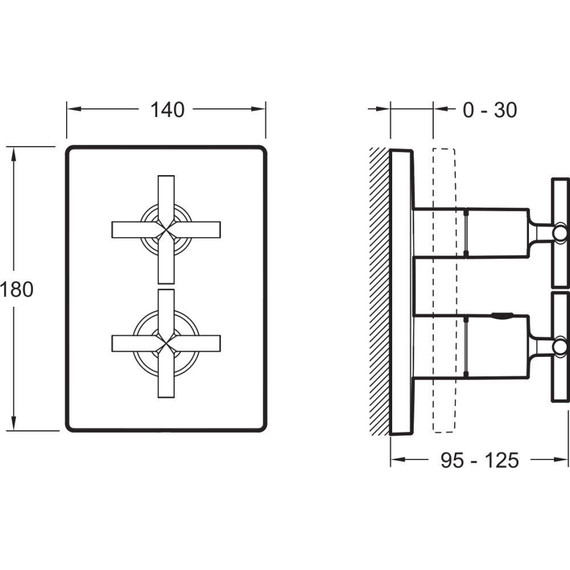 Смеситель для ванны с термостатом Jacob Delafon Modulo E75395-CP фото 3