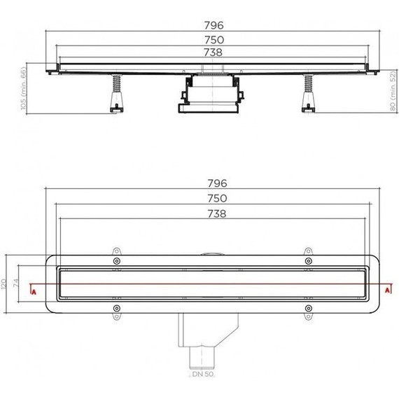 Трап Pestan (BETTOSERB) Betto Line 75 см 13702511, матовый хром (под плитку), Цвет производителя: хром матовый, Размер трапа: 750 - 10 Трап Pestan (BETTOSERB) Betto Line 75 см 13702511, матовый хром (под плитку), Цвет производителя: хром матовый, Размер трапа: 750 фото 10