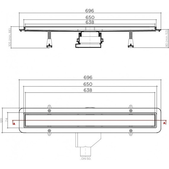 Трап Pestan (BETTOSERB) Betto Line 65 см 13702510, матовый хром (под плитку), Цвет производителя: хром матовый, Размер трапа: 650 - 10 Трап Pestan (BETTOSERB) Betto Line 65 см 13702510, матовый хром (под плитку), Цвет производителя: хром матовый, Размер трапа: 650 фото 10