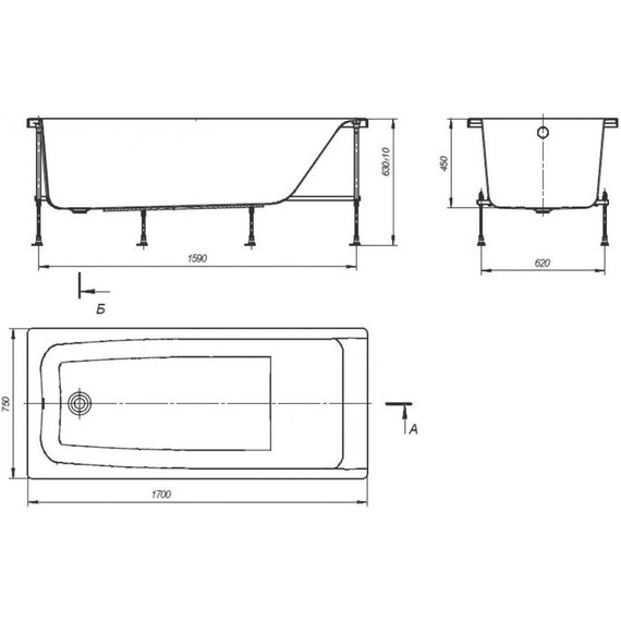 Ванна акриловая Roca Elba 150х75 см 248509000, Размер - мм: 1500х750 фото 7