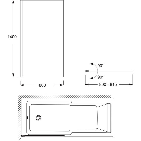 Шторка для ванны Jacob Delafon Struktura 80 см E6D042-GA, хром/прозрачное - 3 Шторка для ванны Jacob Delafon Struktura 80 см E6D042-GA, хром/прозрачное фото 3