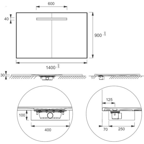 Каменный поддон Jacob Delafon Surface 140х90 см E62630-SS2 фото 3