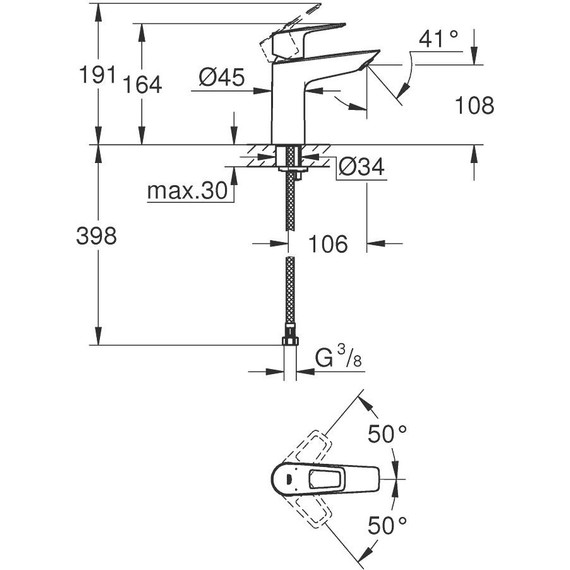 Смеситель для раковины Grohe BauLoop 23917001 фото 5