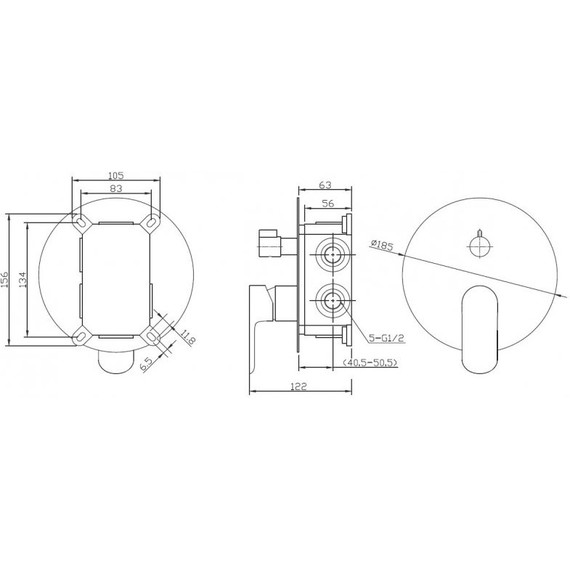 Смеситель для ванны BelBagno Ancona-VDI-CRM - 2 Смеситель для ванны BelBagno Ancona-VDI-CRM фото 2