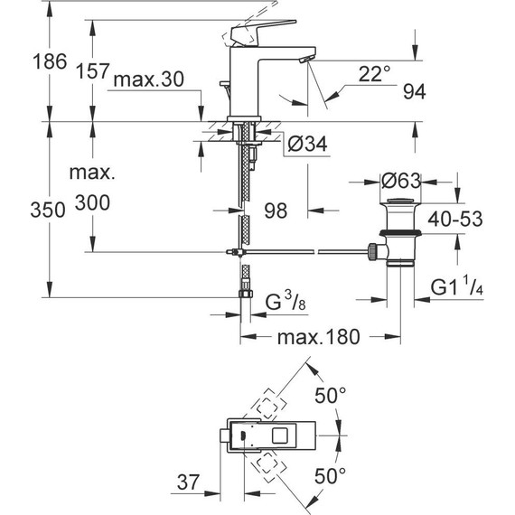 Смеситель для раковины Grohe Eurocube 2312700E фото 11