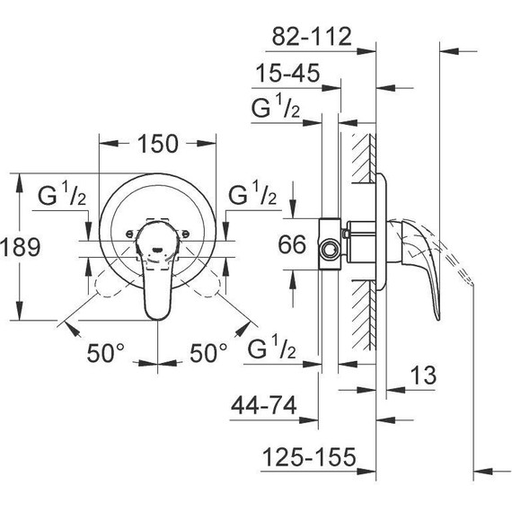 Смеситель для душа Grohe Euroeco 32742000 фото 2