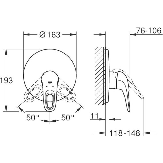 Смеситель для душа Grohe Eurostyle 19507LS3, белая луна фото 2