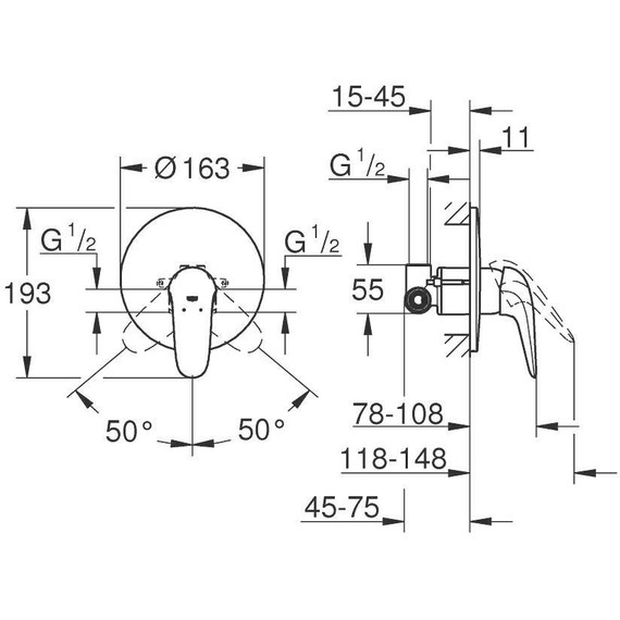 Смеситель для душа Grohe Eurostyle 23725003 фото 2