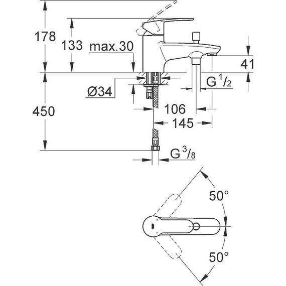 Смеситель для ванны Grohe Eurostyle Cosmopolitan 33614002 фото 2