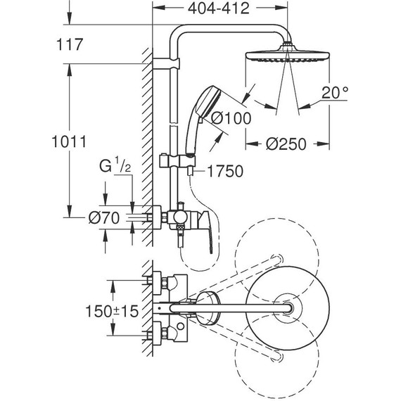 Душевая стойка Grohe Tempesta Cosmopolitan System 250 26673000 - 10 Душевая стойка Grohe Tempesta Cosmopolitan System 250 26673000 фото 10
