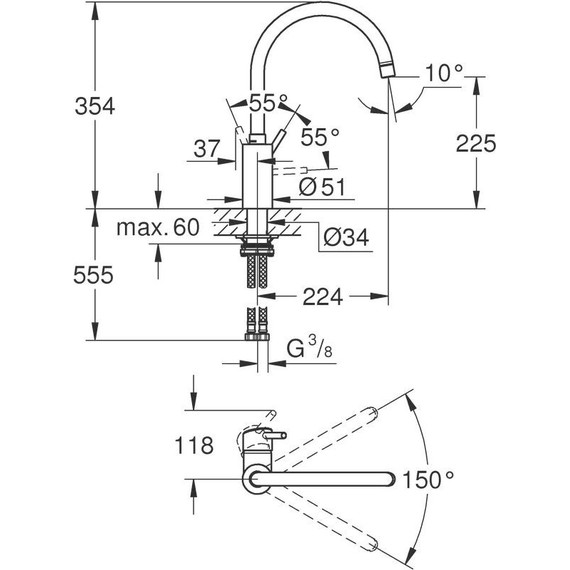 Смеситель для кухни Grohe Concetto 32661DC3 фото 3